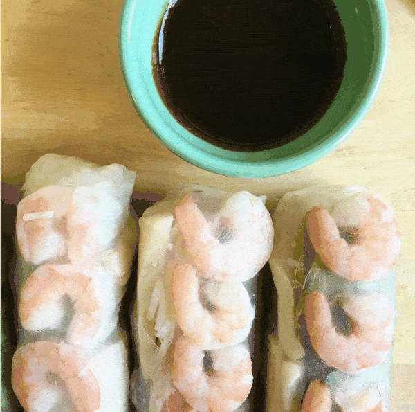 @cooking__therapy student spotlight b&a of shrimp spring rolls