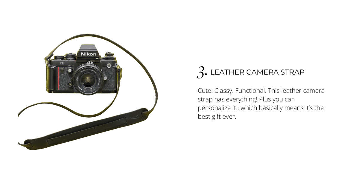 food photographer gift guide idea #3 - leather camera strap