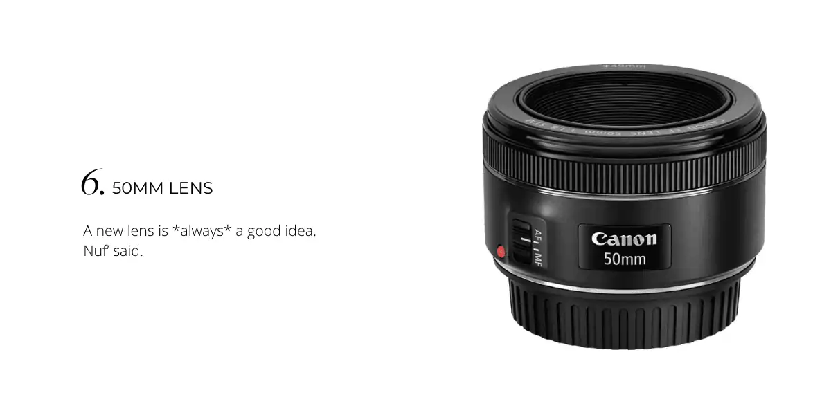 food photographer gift guide idea #6 - 50mm lens